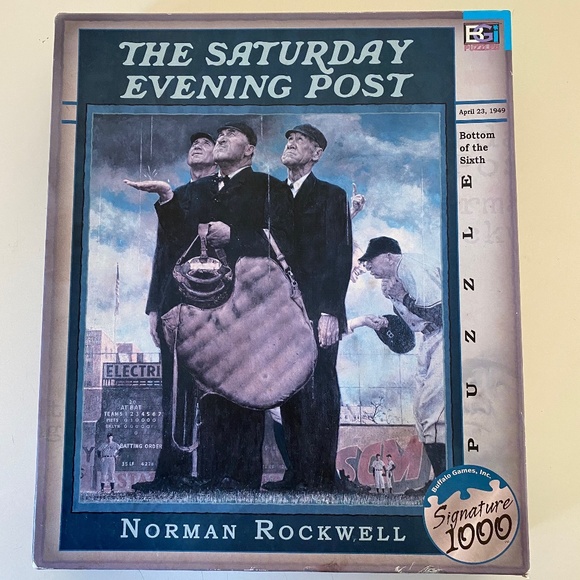 Norman Rockwell Bottom of the Sixth I Saturday Evening Post I 1000 pc Puzzle - Picture 1 of 11